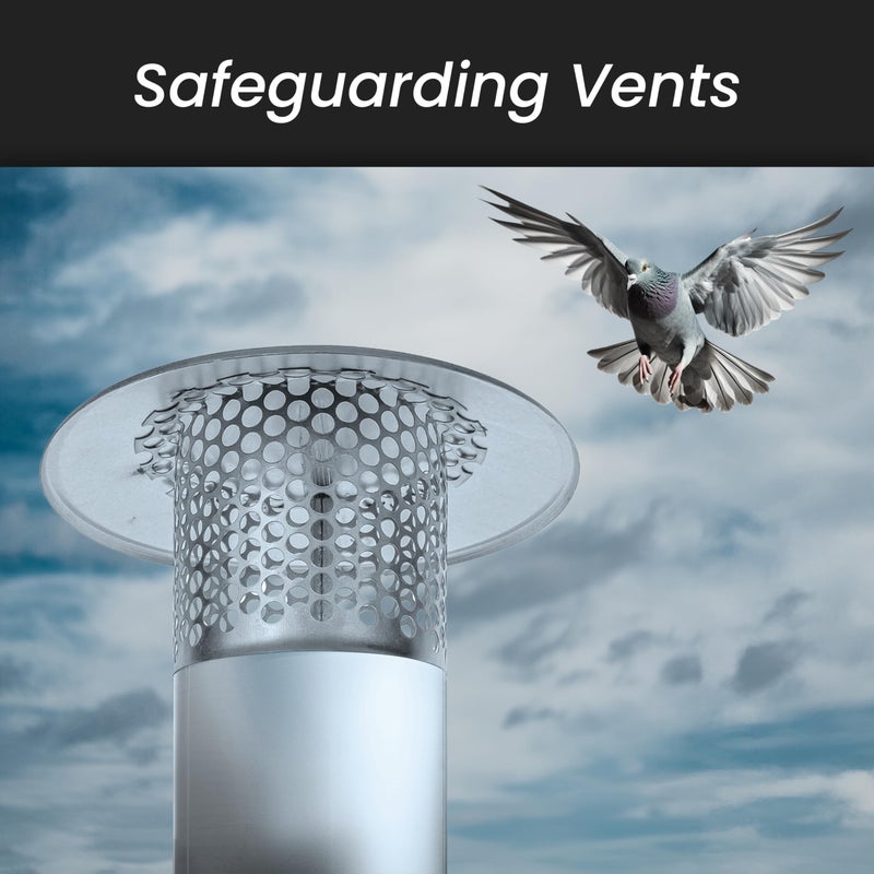 REPA MARKET 8 Inch Round Roof Rain Cap HVAC Vent Galvanized Steel All Weather Chimney Cap Roof Top Round Roof Vent with Rubber Gasket for Perfect Insulation Vent Cover (8'' Inch) - Image 3